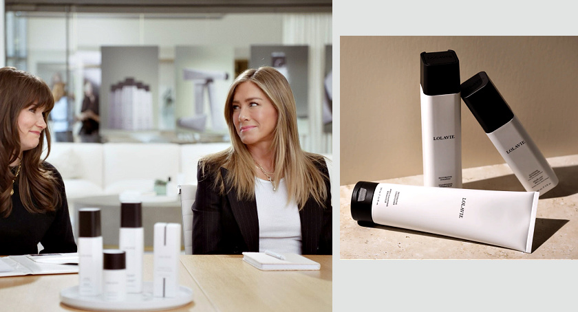 LolaVie's tv campaign stars Jennifer Aniston, the haircare brand's famous founder.